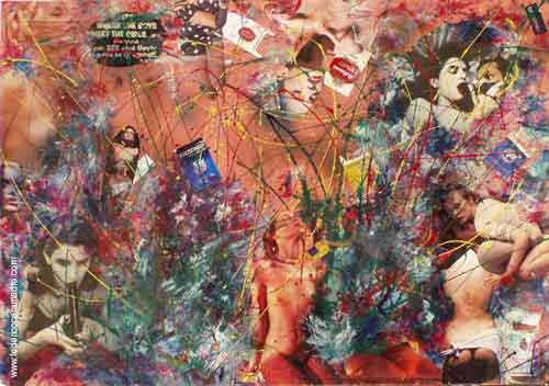 Donna con la pistola - collage