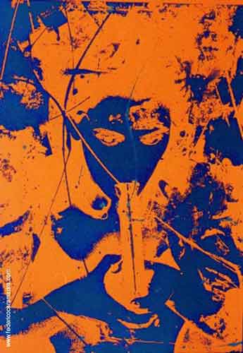 Donna con la pistola - elaborazione laser