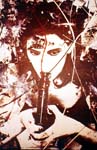 Donna con la pistola - pittura e collage